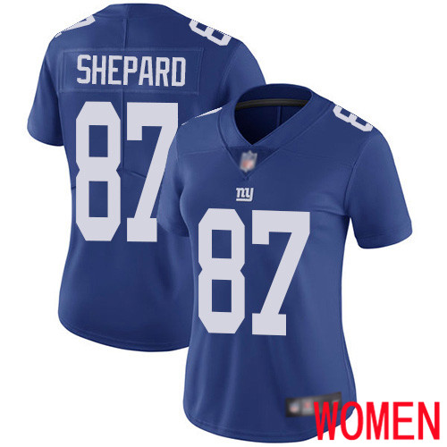 Women New York Giants #87 Sterling Shepard Royal Blue Team Color Vapor Untouchable Limited Player Football NFL Jersey->women nfl jersey->Women Jersey